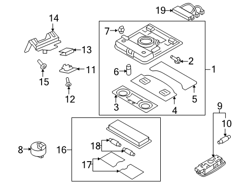 2015 Volkswagen Tiguan Overhead Lamp Lens Diagram for 6Q0-947-125-D