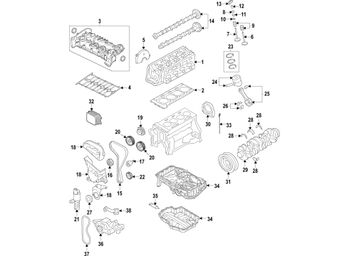 2019 Volkswagen Golf SportWagen Front Cover Diagram for 04C-109-175-F