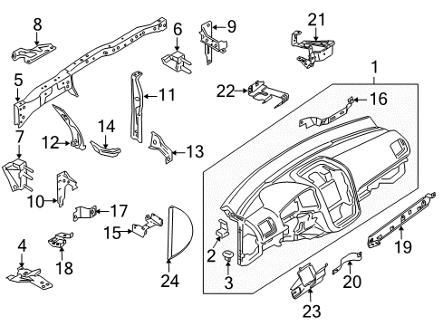 2013 Volkswagen Jetta Cluster & Switches, Instrument Panel Diagram 2