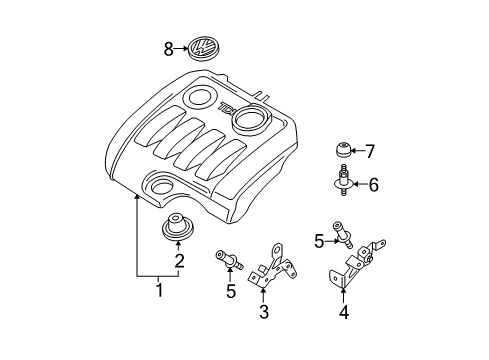 2005 Volkswagen Jetta Engine Appearance Cover Diagram 3