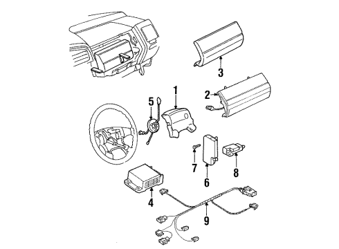 1999 Volkswagen Cabrio Air Bag Components