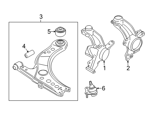 2015 Volkswagen Jetta Front Suspension, Control Arm, Stabilizer Bar Diagram 1