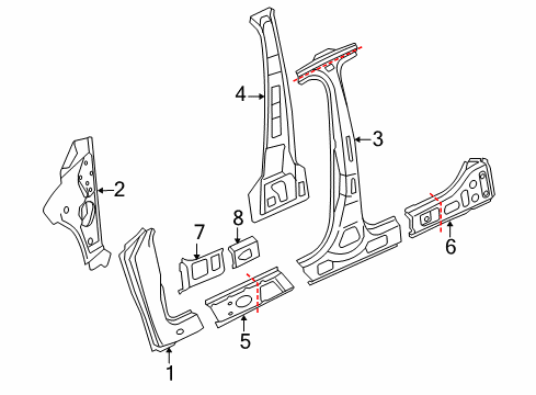 2009 Volkswagen CC Center Pillar & Rocker, Rocker Panel, Hinge Pillar