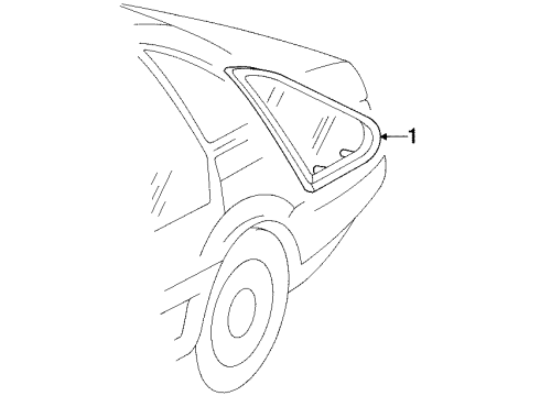 1994 Volkswagen Passat Quarter Panel - Glass & Hardware Diagram 1