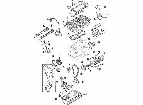 1999 Volkswagen Beetle Valve Springs Diagram for 078-109-623-B