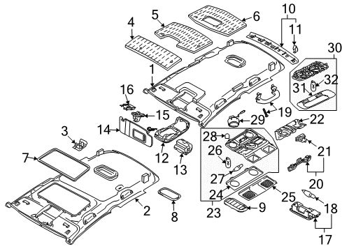 2008 Volkswagen Jetta Interior Trim - Roof