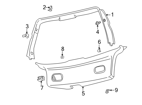 2002 Volkswagen Golf Interior Trim - Lift Gate