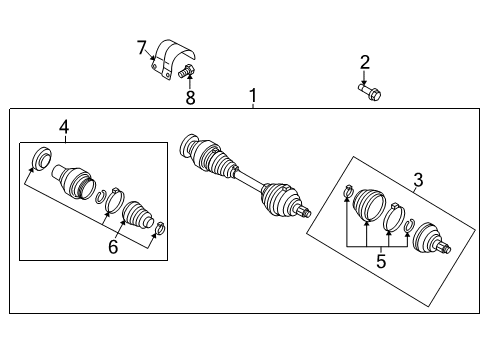 2022 Volkswagen Tiguan Inner CV Joint Diagram for 5QN-498-103-N