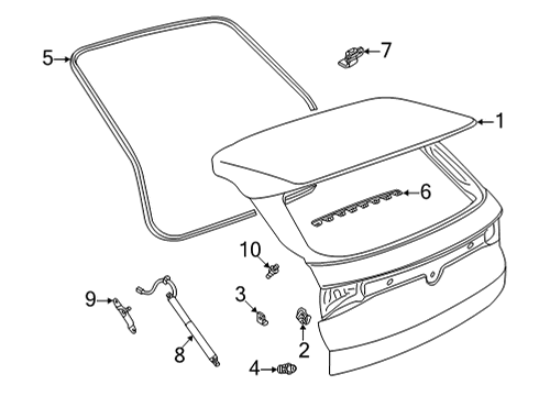 2021 Volkswagen ID.4 Lift Gate Diagram for 11A-827-025-A