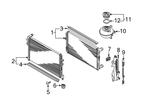 2020 Volkswagen Jetta Radiator & Components Diagram 1