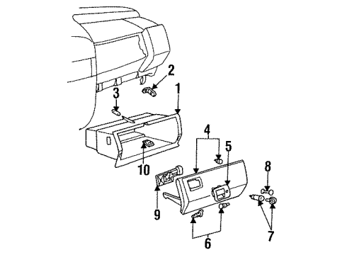 1993 Volkswagen Golf Catch Diagram for 1H1-857-131-01C