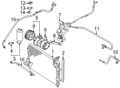 2002 Volkswagen Cabrio A/C Condenser, Compressor & Lines