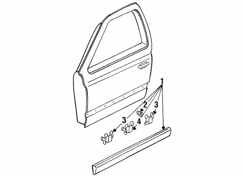1995 Volkswagen Golf Side Molding Diagram for 1HM-853-515-D-ROH