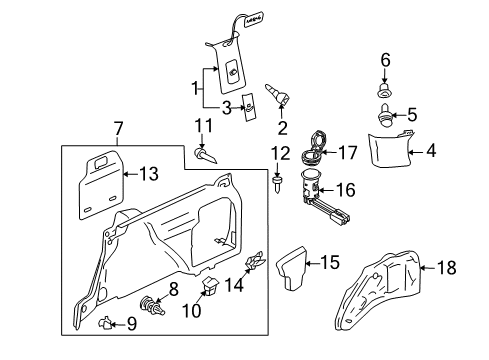 2005 Volkswagen Touareg Interior Trim - Quarter Panels Diagram 1