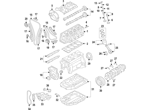 2018 Volkswagen Passat Timing Chain Diagram for 06K-109-158-BB