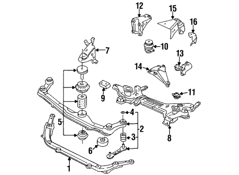 1999 Volkswagen Golf Mount Bracket Diagram for 357-199-353-A