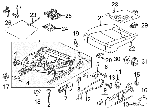 2016 Volkswagen Passat Adjust Handle Diagram for 3C0-881-253-A-9B9