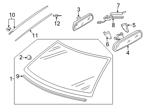 2017 Volkswagen Jetta Windshield Glass, Reveal Moldings