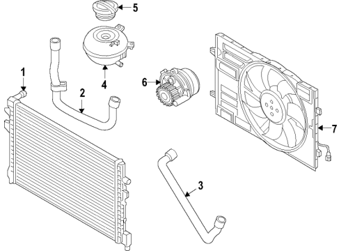 2019 Volkswagen e-Golf Cooling System, Radiator, Water Pump, Cooling Fan