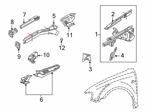 2002 Volkswagen Passat Structural Components & Rails