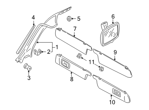 2000 Volkswagen EuroVan Interior Trim - Windshield