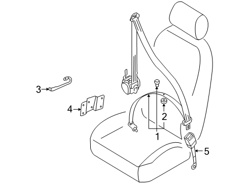 2006 Volkswagen Phaeton Front Seat Belts Diagram 1