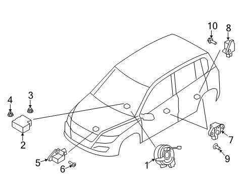 2010 Volkswagen Tiguan Air Bag Components Diagram 2