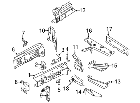 2021 Volkswagen ID.4 Structural Components & Rails Diagram 1