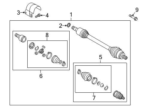 2019 Volkswagen Golf Drive Axles - Front Diagram 1