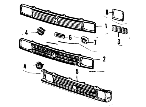 1984 Volkswagen Rabbit Grille, Headlamps