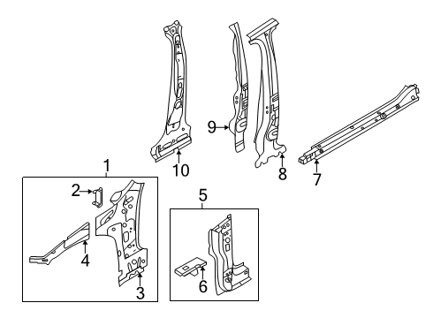 2022 Volkswagen Jetta Center Pillar & Rocker, Hinge Pillar