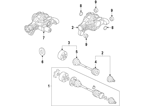 2016 Volkswagen Touareg Rear Axle, Axle Shafts & Joints, Differential, Drive Axles, Propeller Shaft