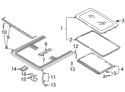 2005 Volkswagen Jetta Sunroof, Body Diagram 3