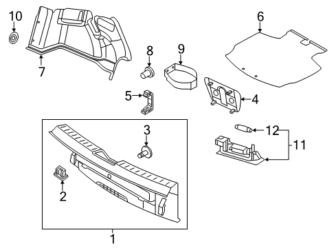 2019 Volkswagen Beetle Interior Trim - Rear Body Diagram 1