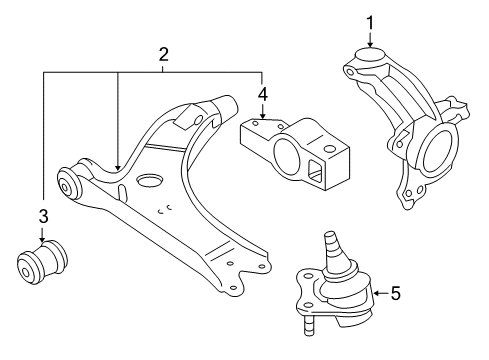 2006 Volkswagen Rabbit Front Suspension, Control Arm, Stabilizer Bar Diagram 1