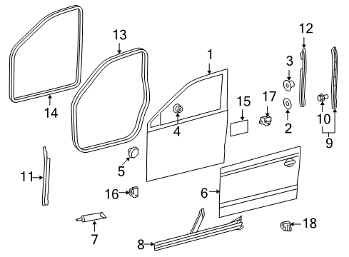 2013 Volkswagen Jetta Front Door, Body Diagram 2