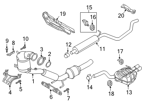 2019 Volkswagen Golf SportWagen Muffler Diagram for 5GM-253-609-AJ