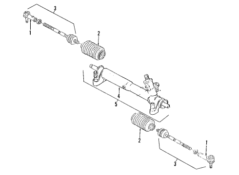 1999 Volkswagen EuroVan P/S Pump & Hoses, Steering Gear & Linkage Diagram 1