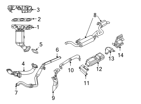 2010 Volkswagen Routan Exhaust Components, Exhaust Manifold Diagram 2