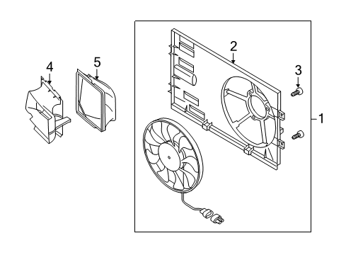 2011 Volkswagen Touareg Cooling System, Radiator, Water Pump, Cooling Fan Diagram 1