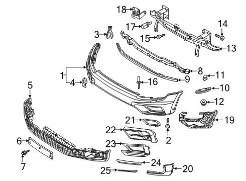 2020 Volkswagen Tiguan Front Bumper Diagram 1