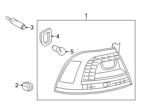 2013 Volkswagen Touareg Tail Lamp Assembly Diagram for 7P6-945-207-A