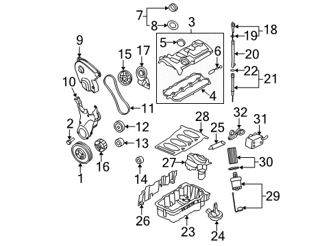 2008 Volkswagen Passat Engine Parts & Mounts, Timing, Lubrication System Diagram 1