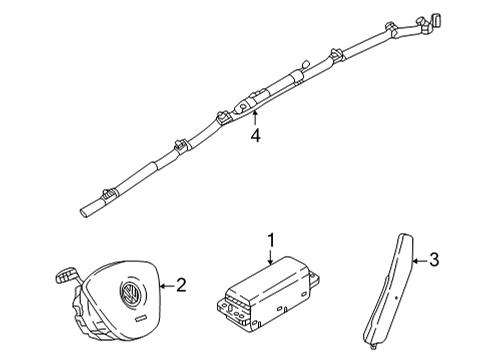 2024 Volkswagen Taos Air Bag Components Diagram 1