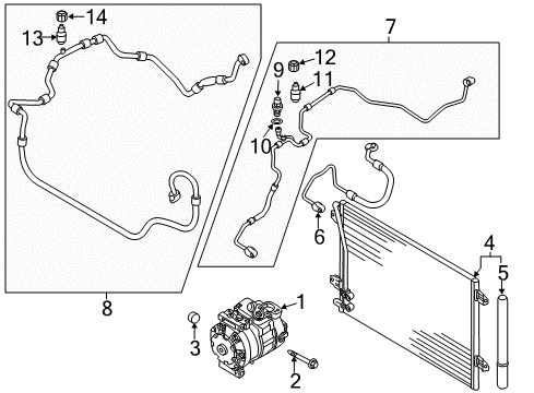 2019 Volkswagen Passat A/C Condenser, Compressor & Lines