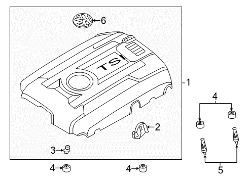 2015 Volkswagen Jetta Engine Appearance Cover Diagram 3