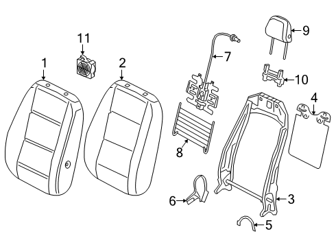 2022 Volkswagen Arteon Driver Seat Components Diagram 1