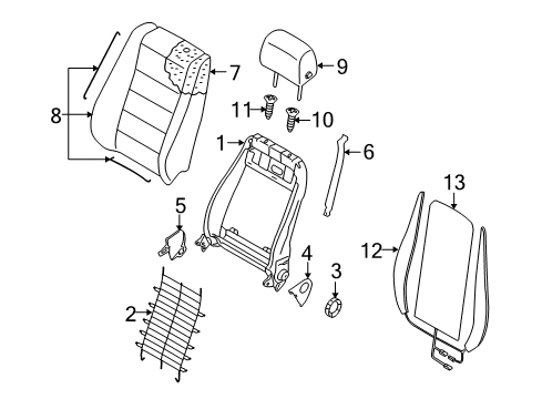 2005 Volkswagen Touareg Front Seat Components Diagram 2