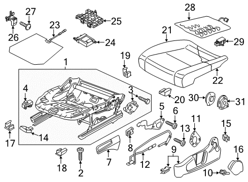 2016 Volkswagen Passat Adjust Handle Diagram for 3C0-881-254-A-9B9
