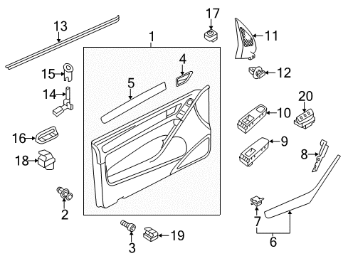 2011 Volkswagen GTI Front Door Diagram 1